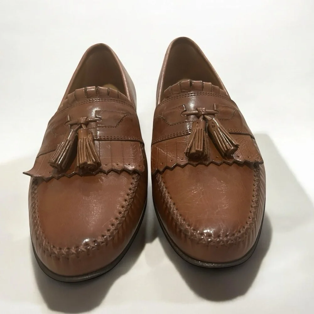 Johnston Murphy‎ Brown Leather Tassel Kiltie Loafers - Size 12M